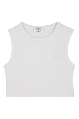 top in poliestere bianco CHLOÉ KIDS | C20852117